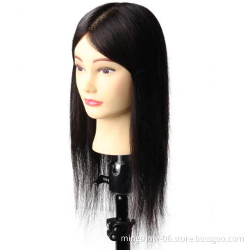 100% human hair training mannequin cutting head with long hair
